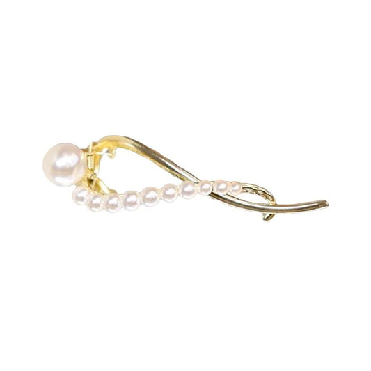 One Line Pearl Hair Clip Hair Styling Tools Every Day And Night Curved Row of Pearls 1pc