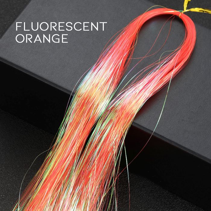 DIY Colorful Tinsel Hair (4 packs set) Hair Styling Tools Every Day And Night Fluorescent Orange