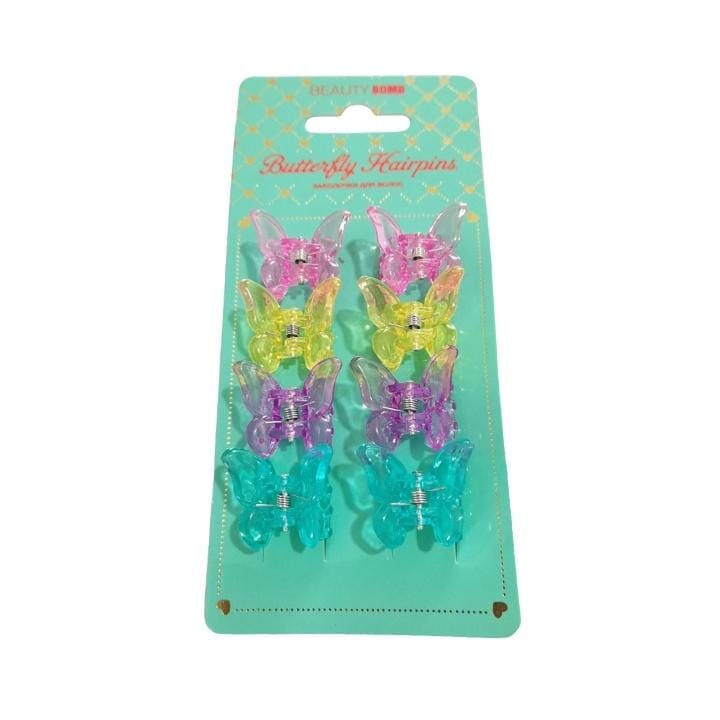90's Butterfly Hair Clips Set Every Day And Night Set 3 (8pcs)