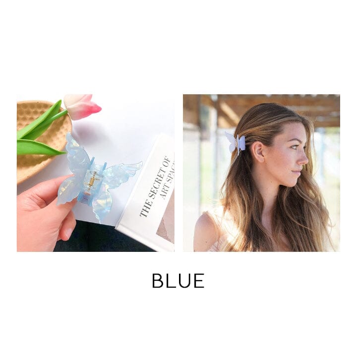 Butterfly Summer Hair Claw Clip Every Day And Night Blue 