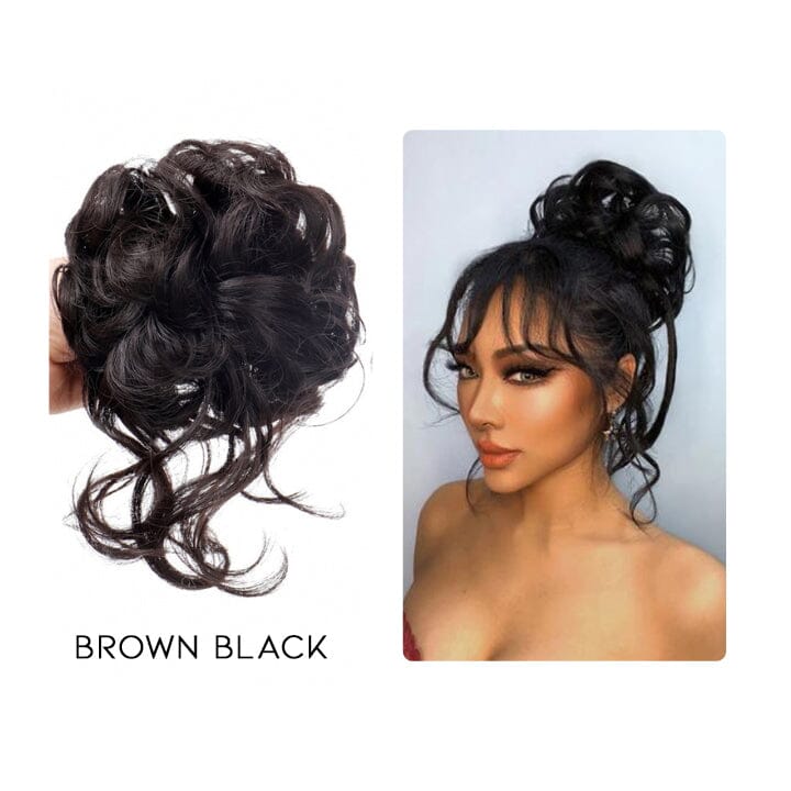 Instant Messy Ponytail Hair Extension Claw Clip Every Day And Night Brown Black 