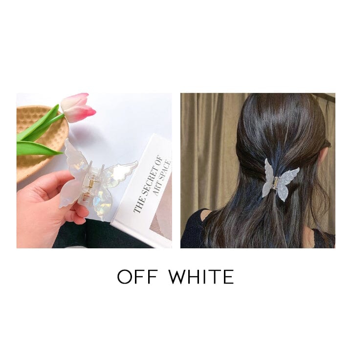 Butterfly Summer Hair Claw Clip Every Day And Night Off White 