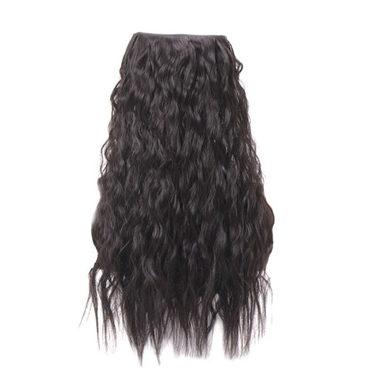 Seamless Clip-in 55cm Wavy Hair Extension Hair Styling Tools Every Day And Night Natural Black 1pc