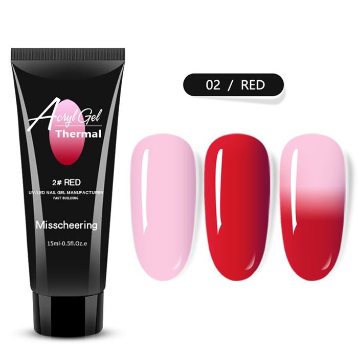 Thermal Changing Gel Nail Polish Set Every Day And Night 02Red 