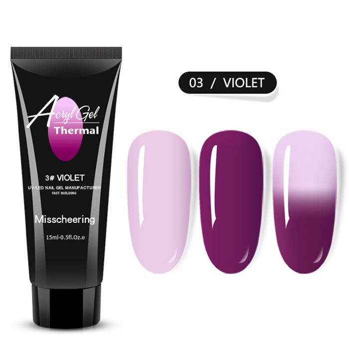 Thermal Changing Gel Nail Polish Set Every Day And Night 03Violet 