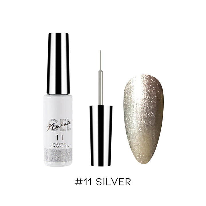Easy Nail Art Gel Liner Nail Every Day And Night 11 Silver 