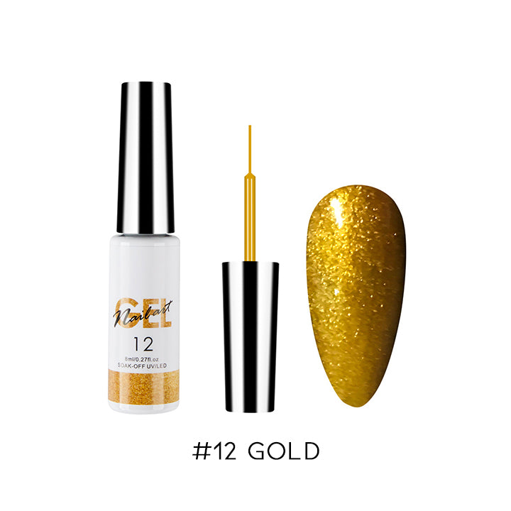 Easy Nail Art Gel Liner Nail Every Day And Night 12 Gold 