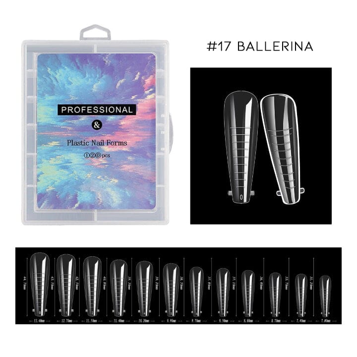 Polygel & Acylic Nail Dual Forms 120pcs Every Day And Night #17 Ballerina 