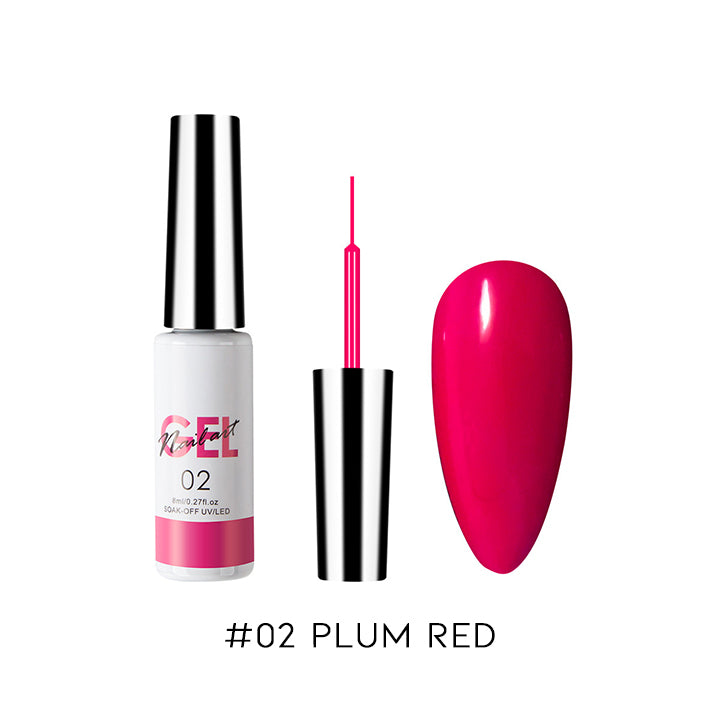 Easy Nail Art Gel Liner Nail Every Day And Night 02 Plum Red 