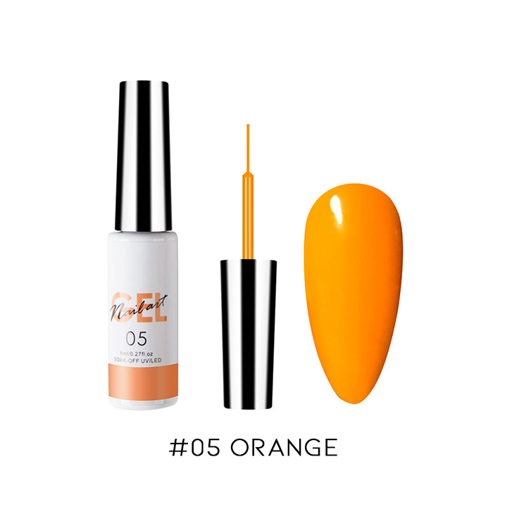 Easy Nail Art Gel Liner Nail Every Day And Night 05 Orange 