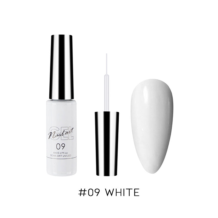 Easy Nail Art Gel Liner Nail Every Day And Night 09 White 