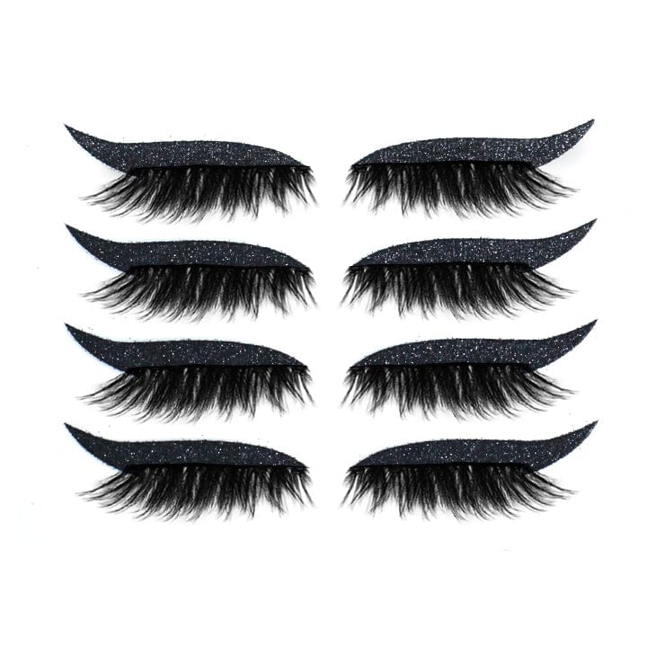 Reusable False Lashes & Eyeliner Stickers Every Day And Night Black 