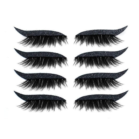 Reusable False Lashes & Eyeliner Stickers Every Day And Night Black