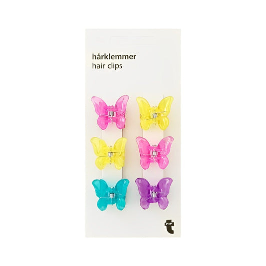 90's Butterfly Hair Clips Set Every Day And Night Set 1 (6pcs)