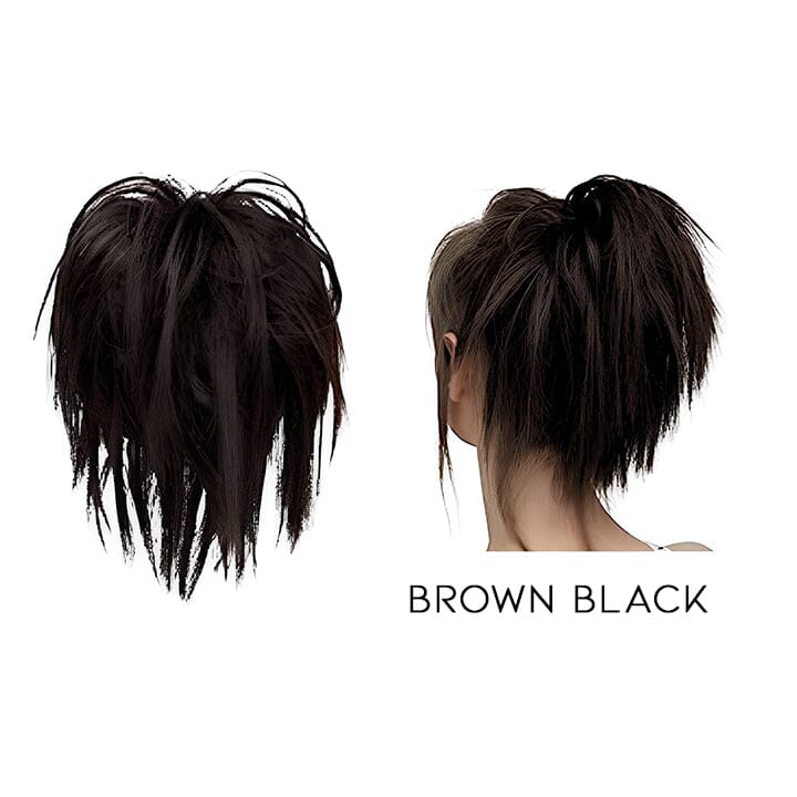Y2K Bun Hairstyle Volume Up Clip Every Day And Night Brown Black 