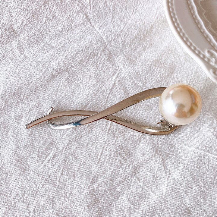 One Line Pearl Hair Clip Hair Styling Tools Every Day And Night Pearl Silver 