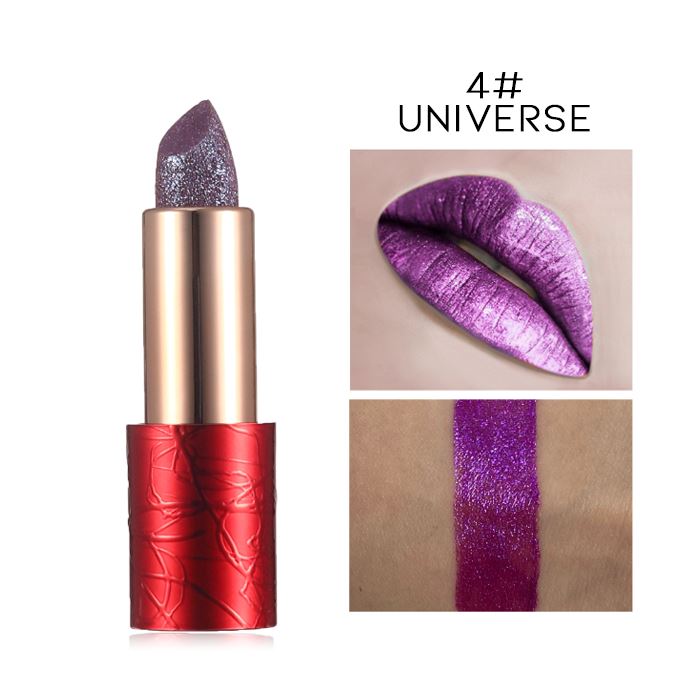 Waterproof Full Of Glitter Lipstick Make-up Every Day And Night 4# Universe 