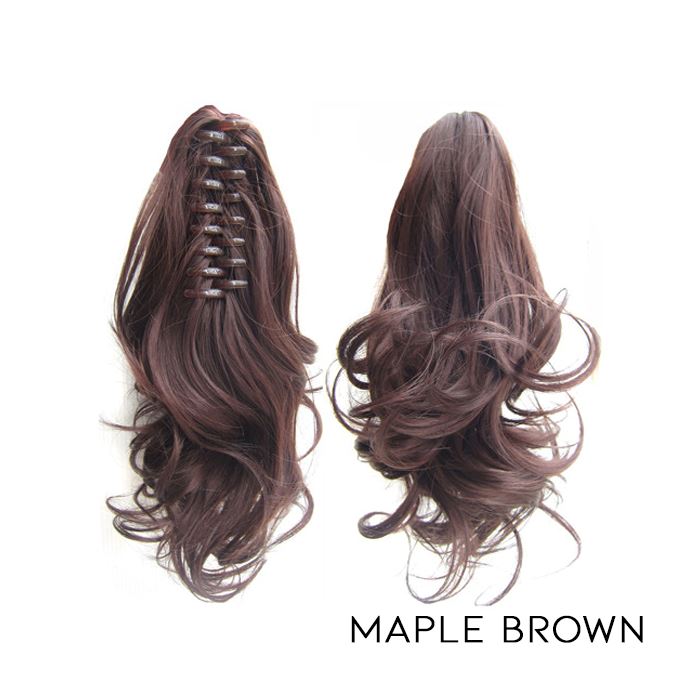 Clip-On Curly Ponytail Hair Extension Hair Styling Tools Every Day And Night Maple Brown 